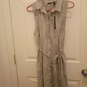 Tahari Black and White Striped Dress